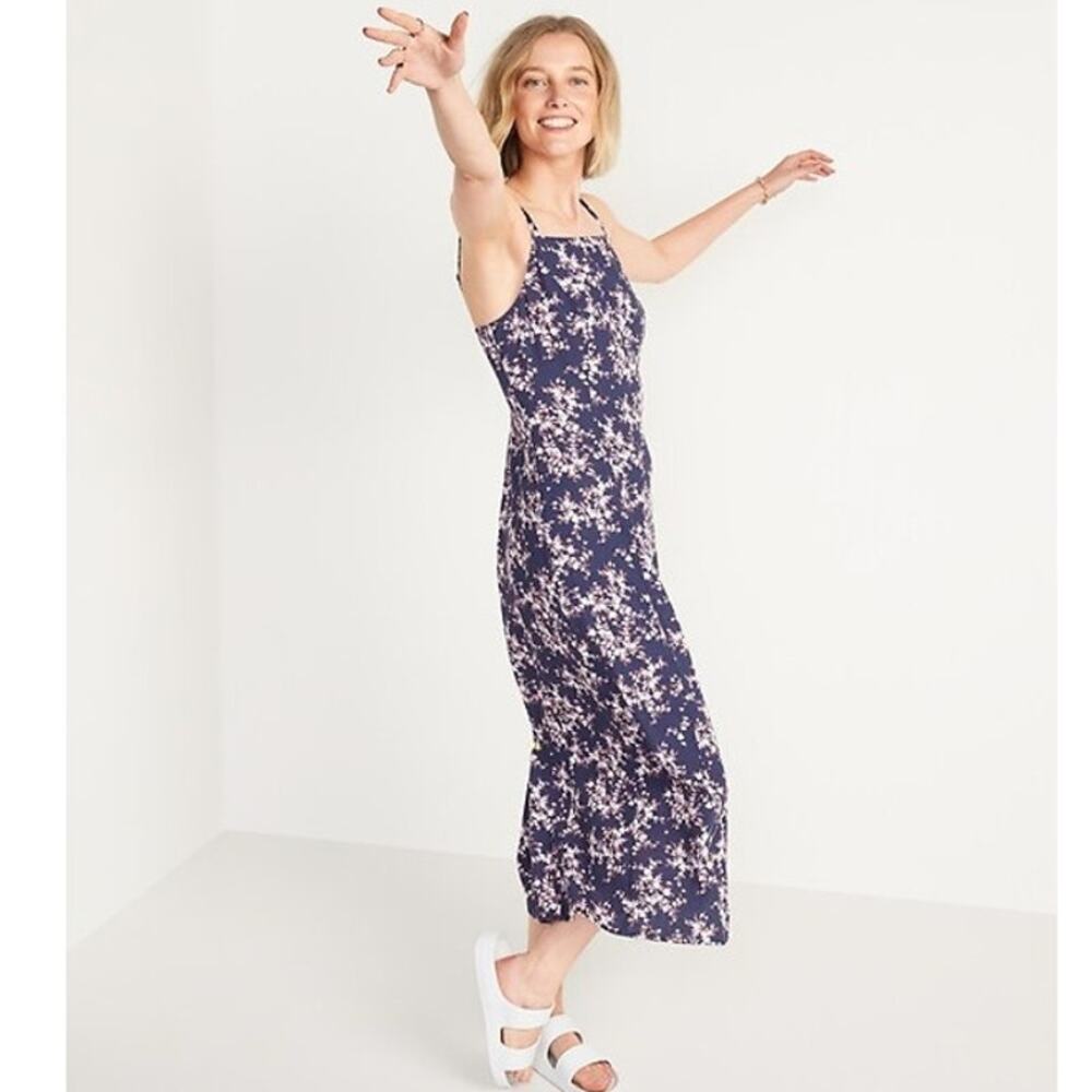 Old Navy Women's Sleeveless Linen-Blend Maxi Shift Dress Size M‎